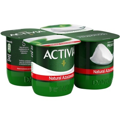 Activia natural azucarado DANONE 4 x 120 g.
