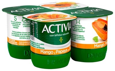 Activia soja mango papaya 4 X 120 g.