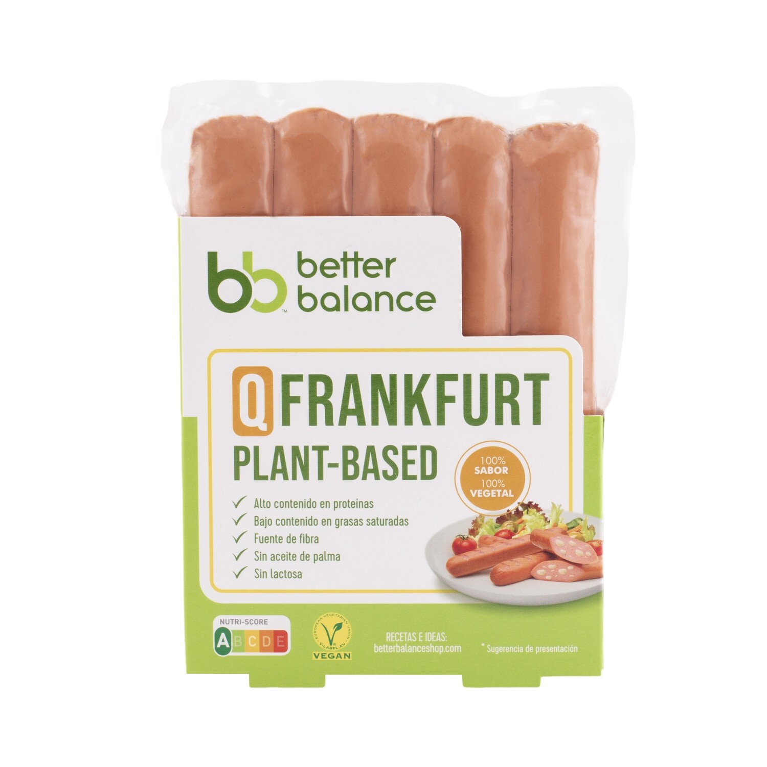Salchichas frankfurt a base de plantas BETTER BALANCE 200 g.