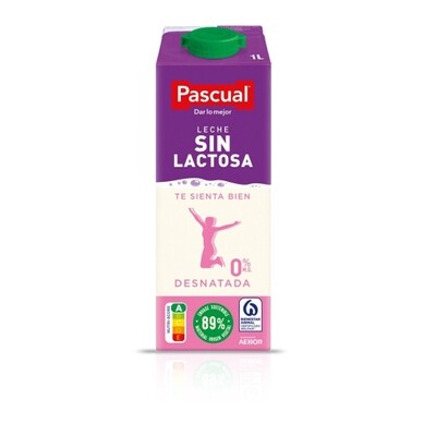 Leche desnatada sin lactosa de PASCUAL.