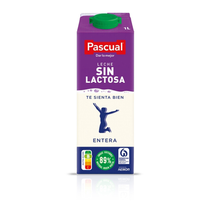 Leche entera sin lactosa de PASCUAL.