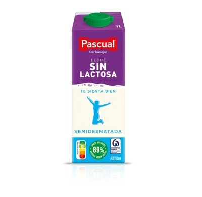 Leche semidesnatada sin lactosa de PASCUAL.