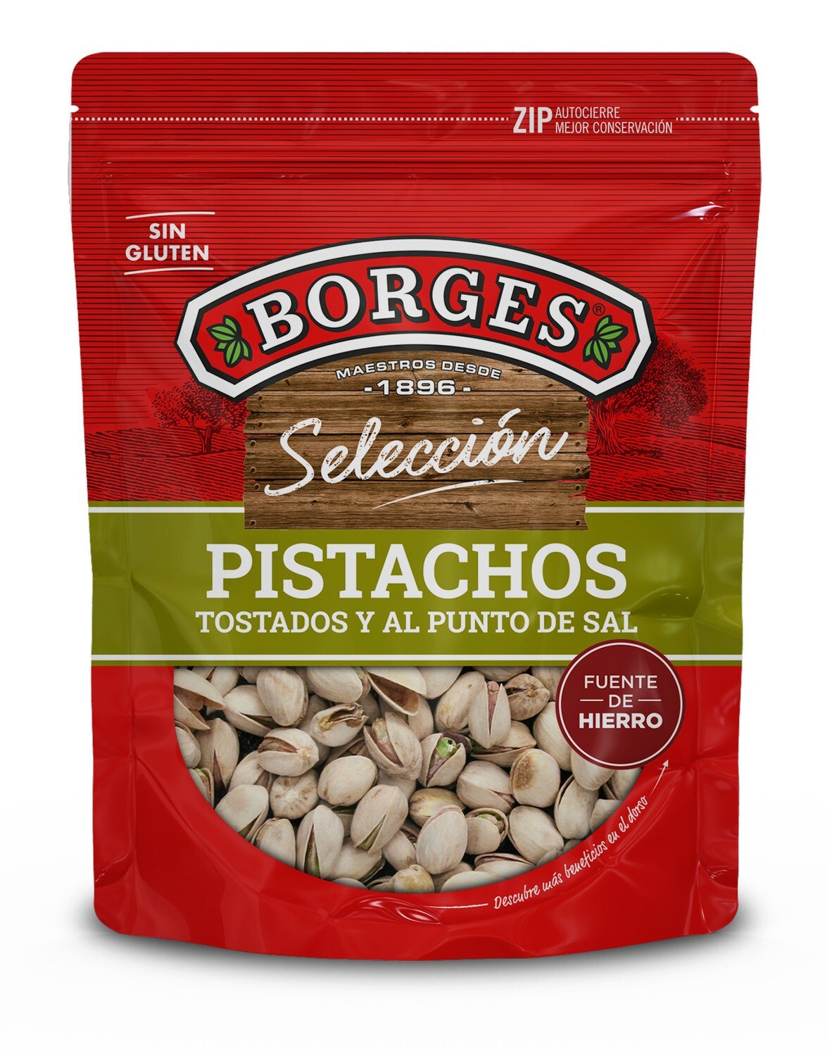 Pistachos tostados y al punto de sal BORGES 80 g.