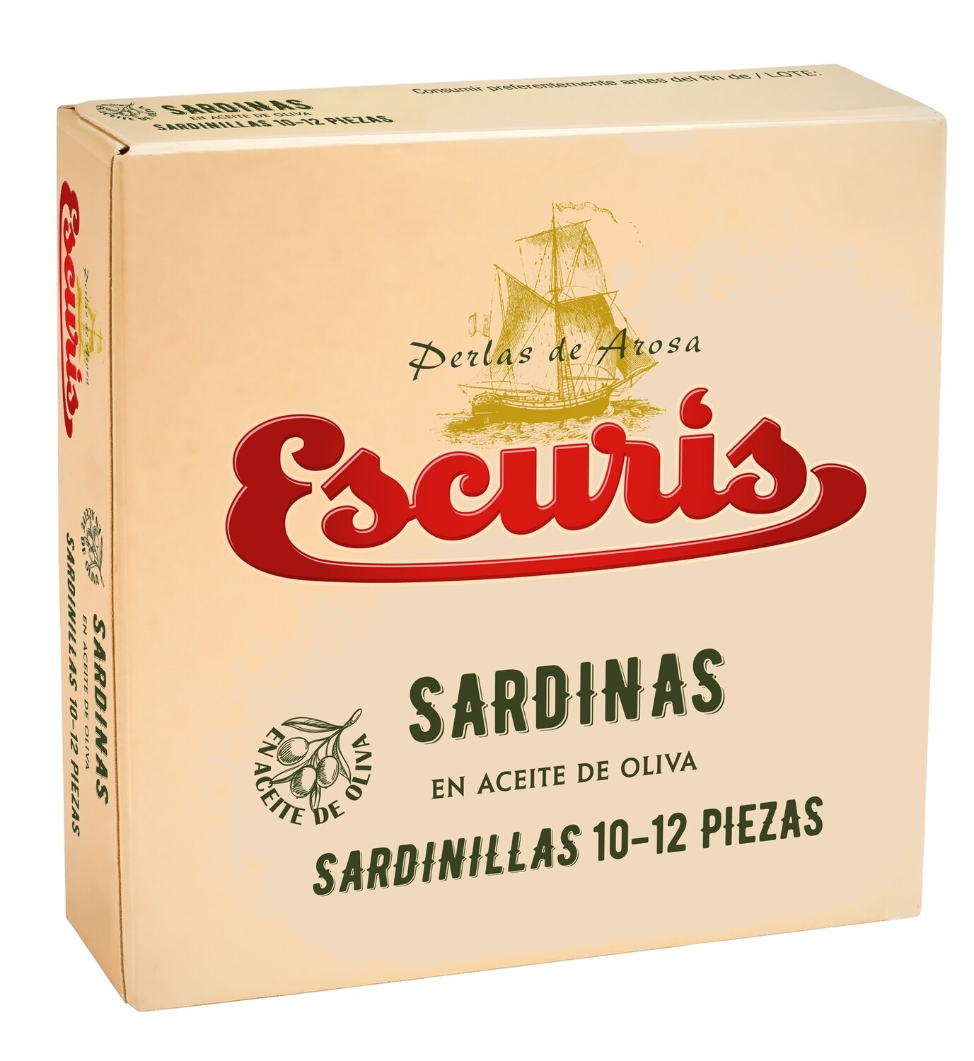Sardinillas en aceite de oliva ESCURIS 10/12 piezas 111 g.