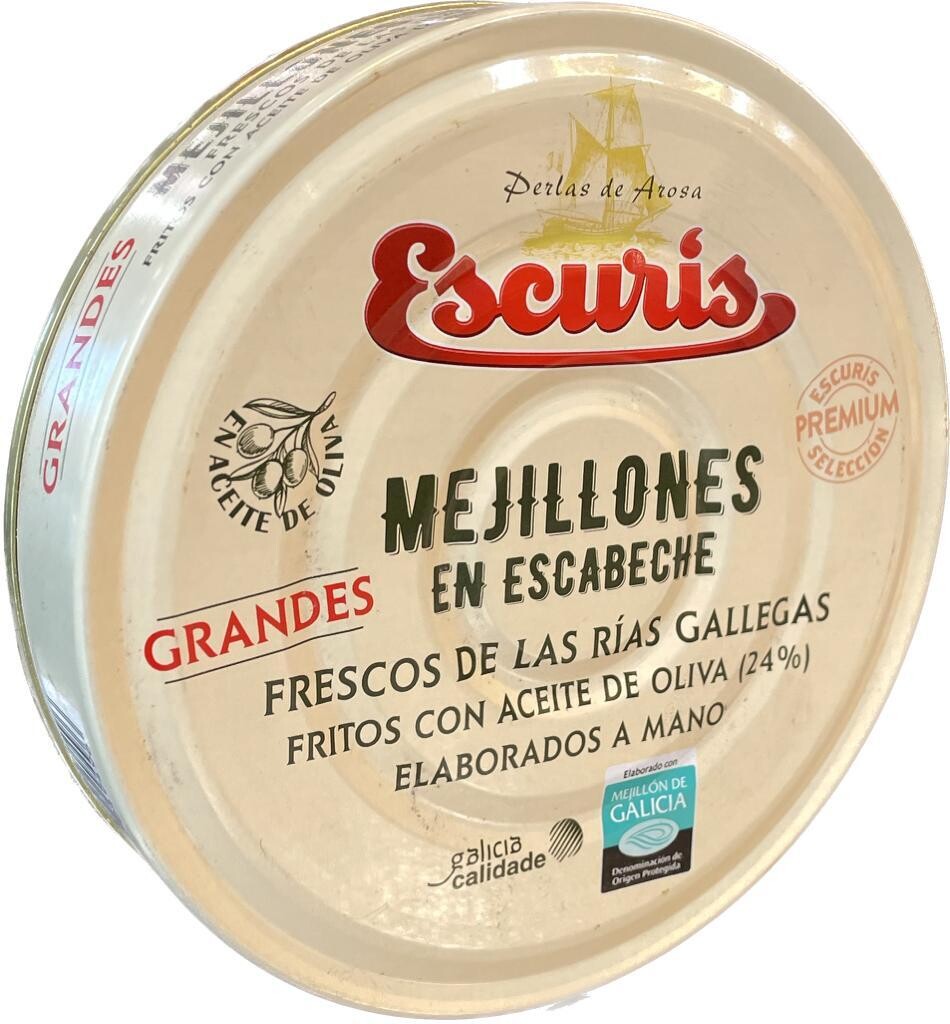 Mejillones en escabeche grandes ESCURIS 270 g.