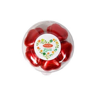 Polvera love con 10 chocolatinas con forma de corazón MIGUELAÑEZ 77 g.