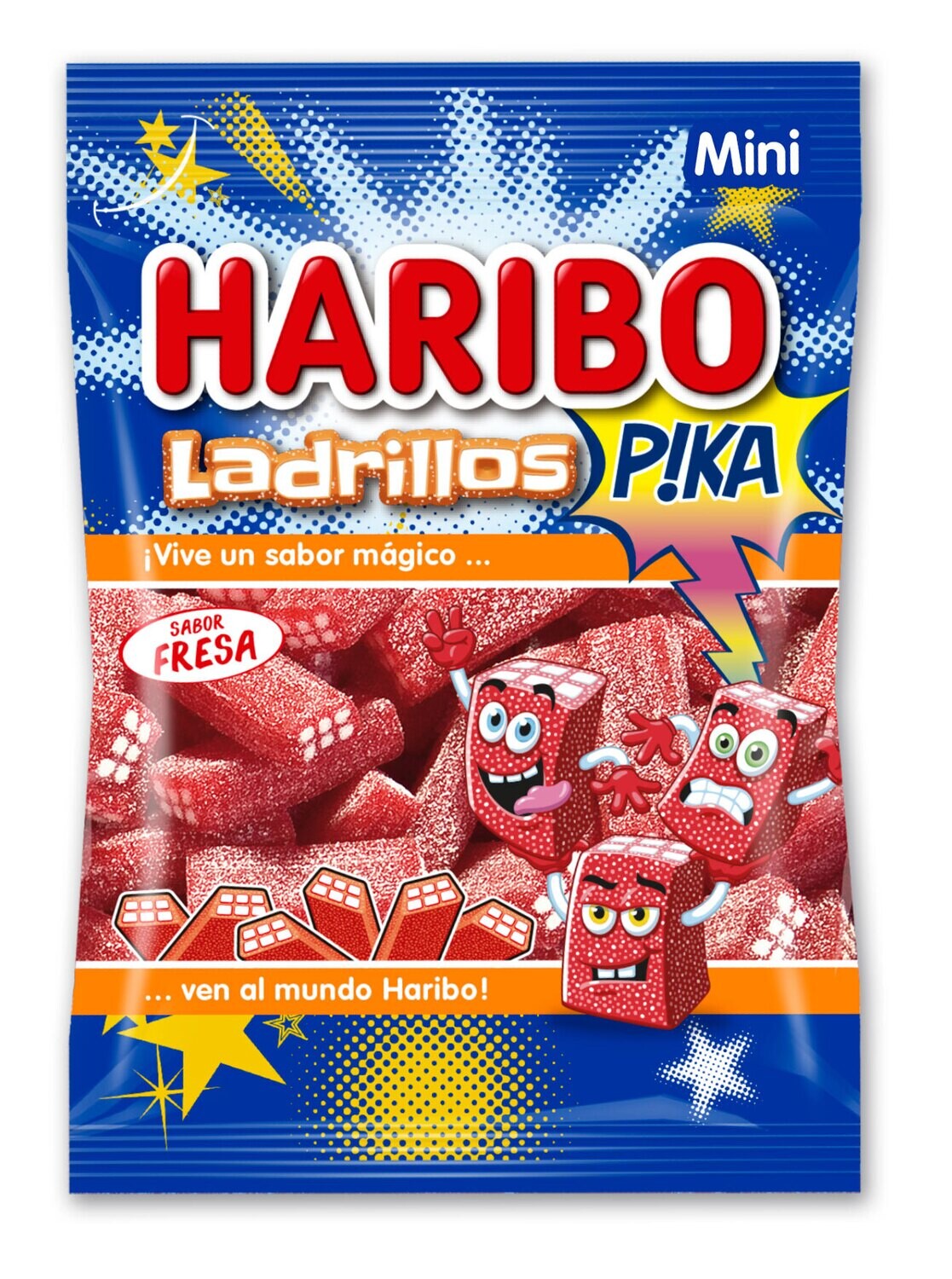 Gominolas ladrillos de fresa pika HARIBO 100 g.