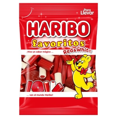 Gominolas Favoritos red&amp;white HARIBO 90 g.