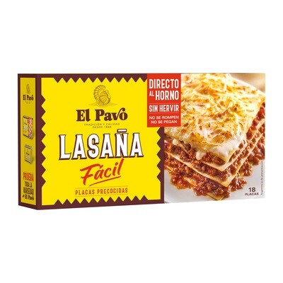 Lasaña de placas precocinadas EL PAVO.