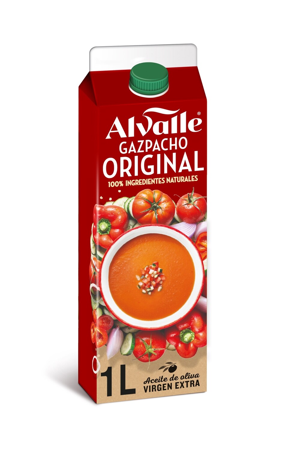 Gazpacho original ALVALLE, brik de 1 litro.