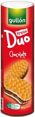 Galletas mega duo crema sabor chocolate GULLON 500 g.