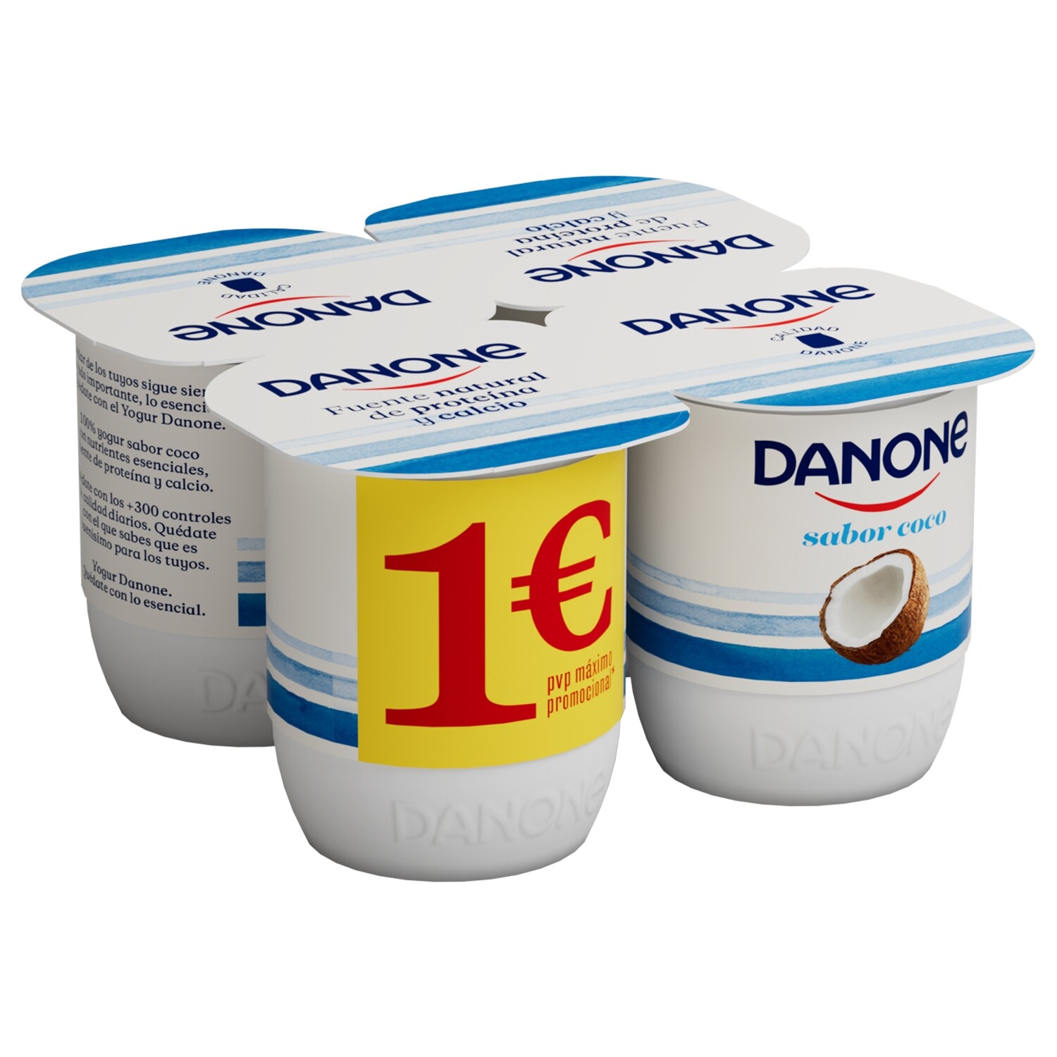 Yogur sabor coco de DANONE (pack 4).