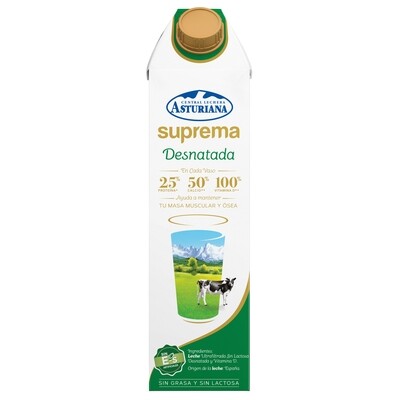 Leche suprema sin lactosa y con vitamina D de CENTRAL LECHERA ASTURIANA.