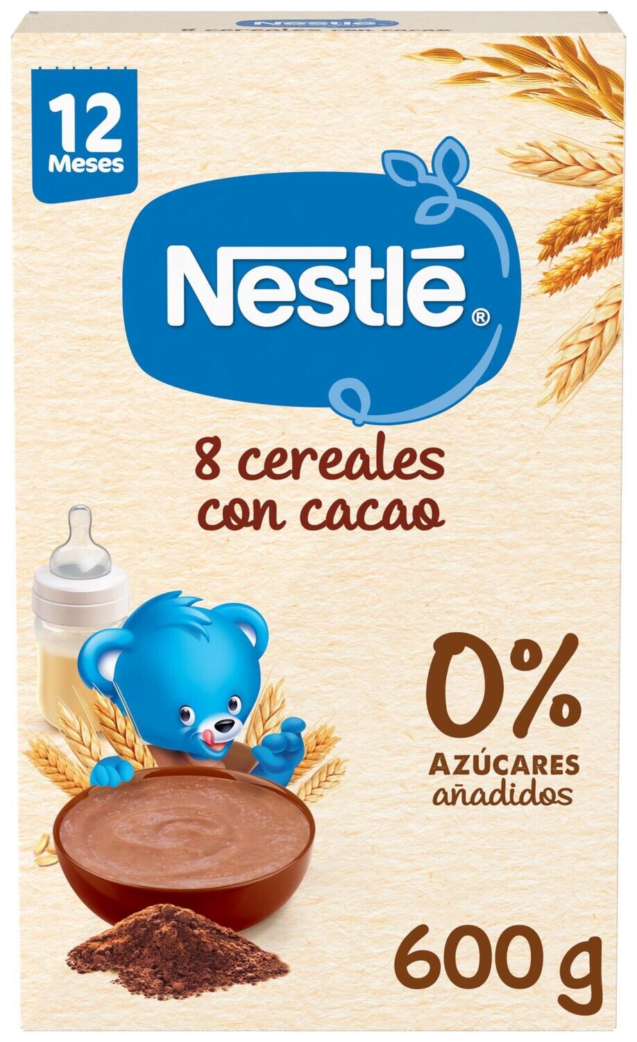 Papilla 8 cereales con cacao JUNIOR de NESTLÉ.