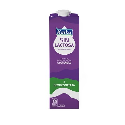 Leche semidesnatada sin lactosa de KAIKU.