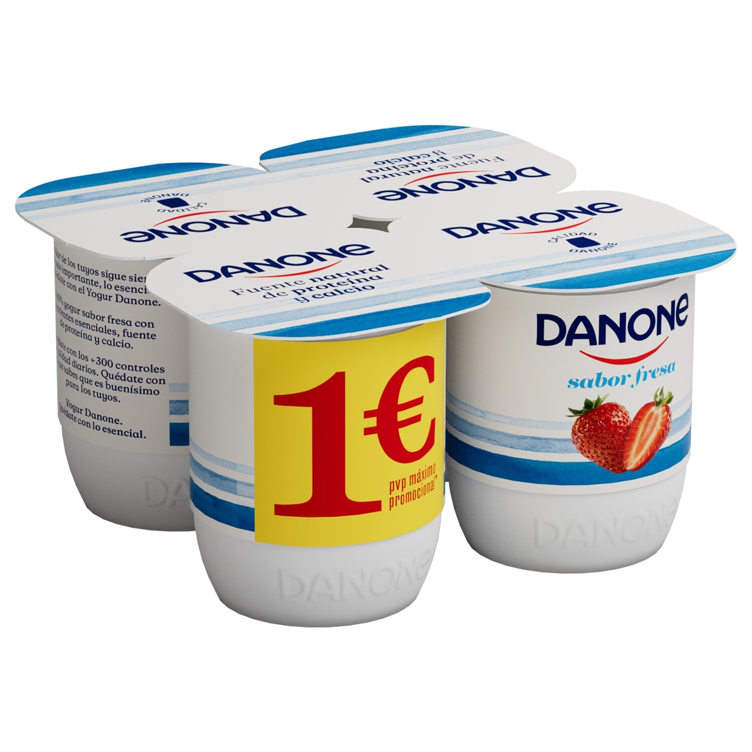 Yogur sabor fresa de DANONE (pack 4).