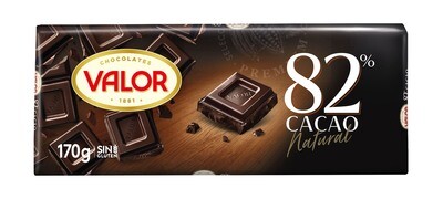 Chocolate negro 82% VALOR 170 g.