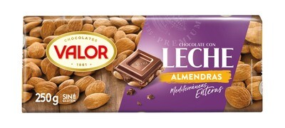 Chocolate con Leche y Almendras Marconas Enteras Valor 250 GR