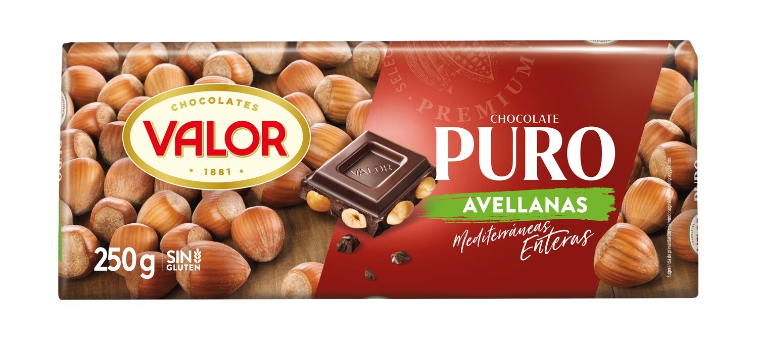 Chocolate Puro con Avellanas Valor 250 GR