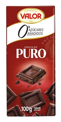 Chocolate Puro Sin Azúcar Valor 125 GR