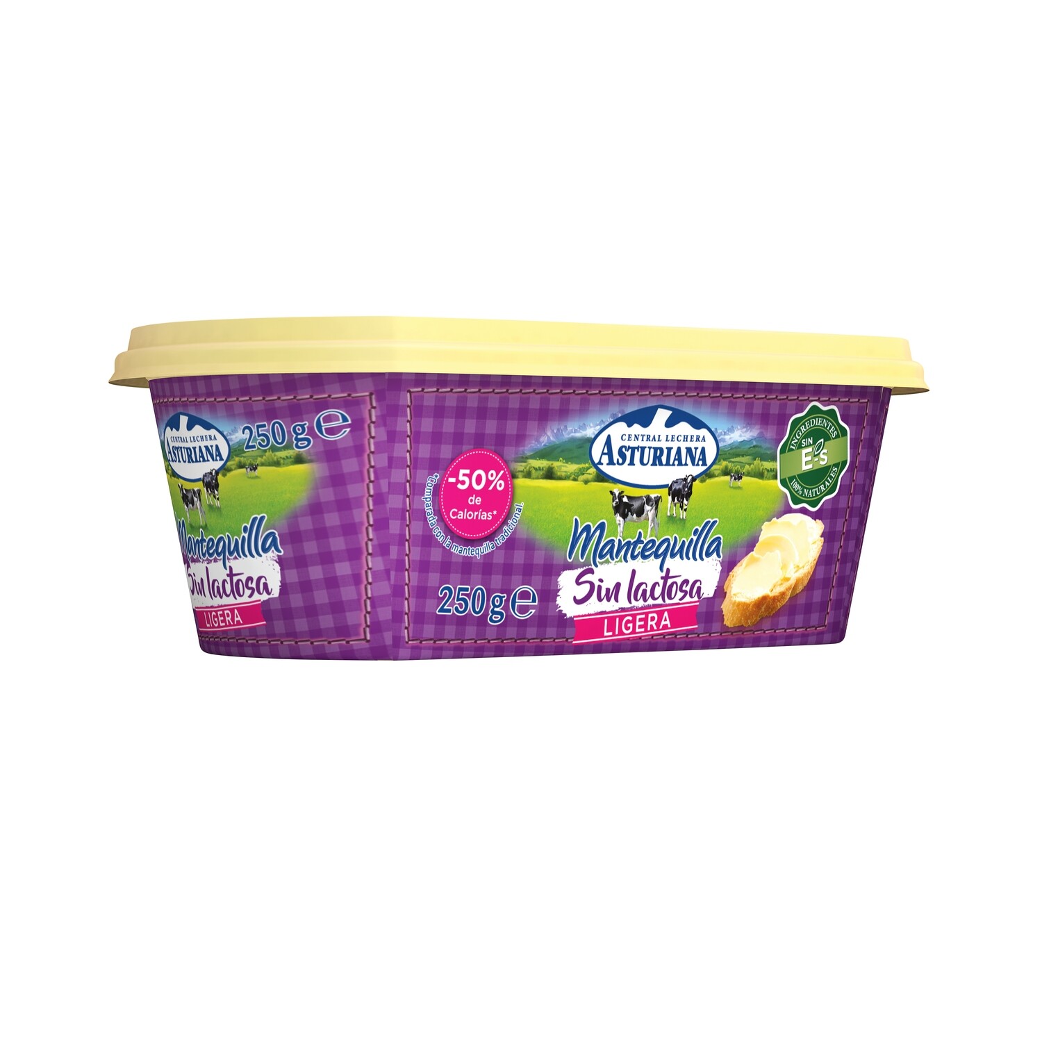 Mantequilla sin lactosa ligera ASTURIANA 250 g.