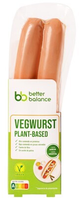Salchichas vegwurst a base de plantas better balance CAMPOFRIO 150 g.