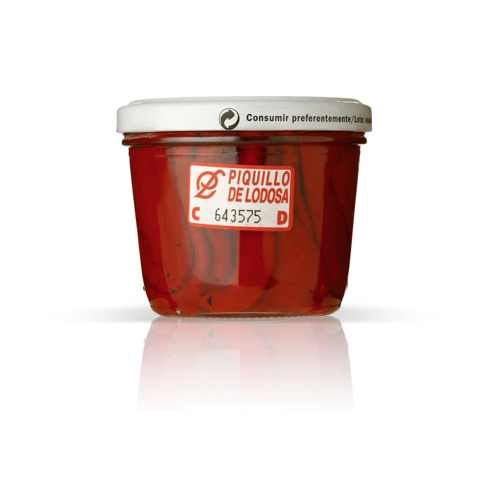 Pimientos piquillo de CONSERVAS LODOSA, tarro de 200 g.