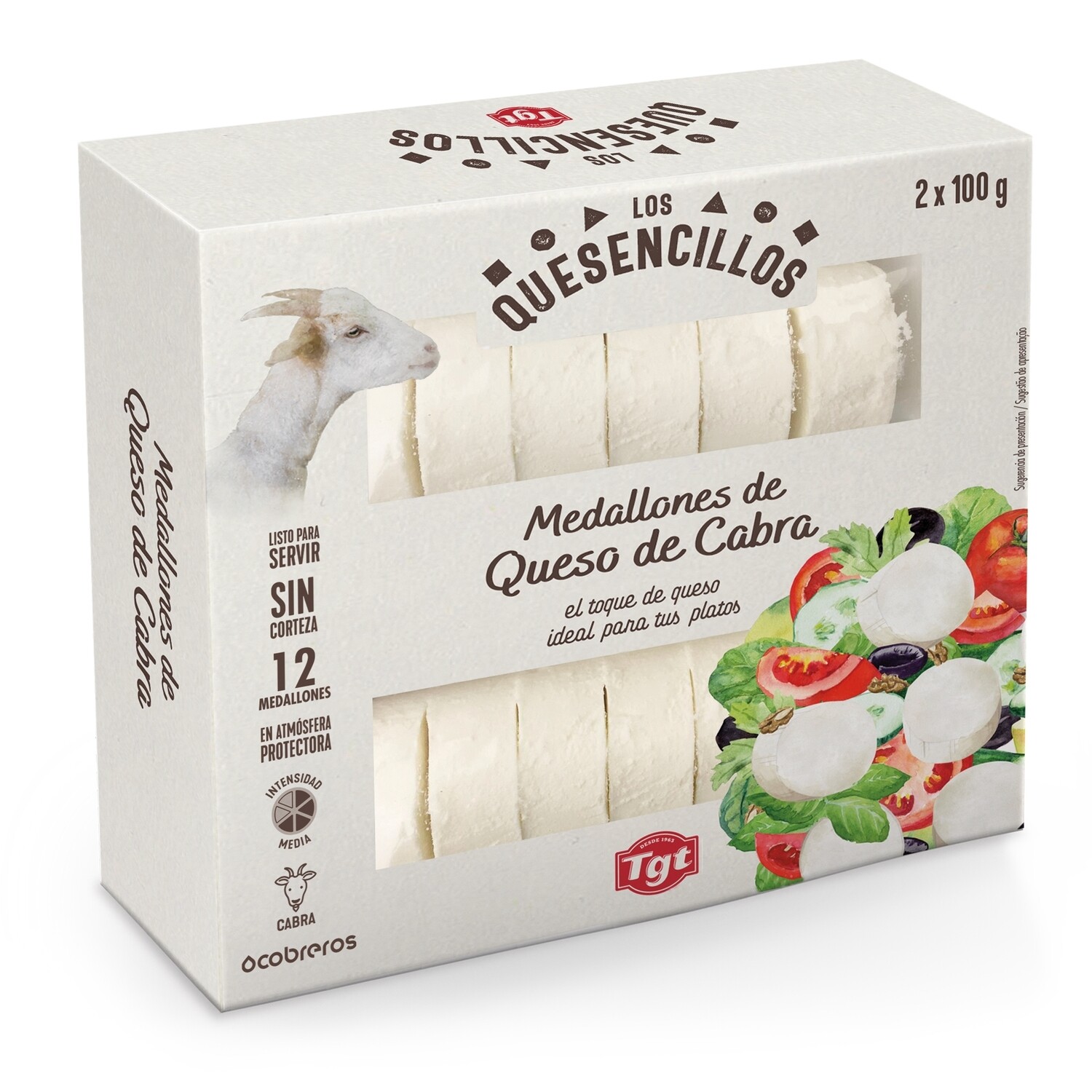 Medallones de queso de cabra TGT 2 X 100 g.