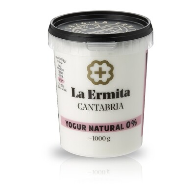 Yogur natural desnatado 0% LA ERMITA 1000 g.