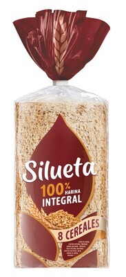 Pan del molde SILUETA 8 cereales sin corteza.