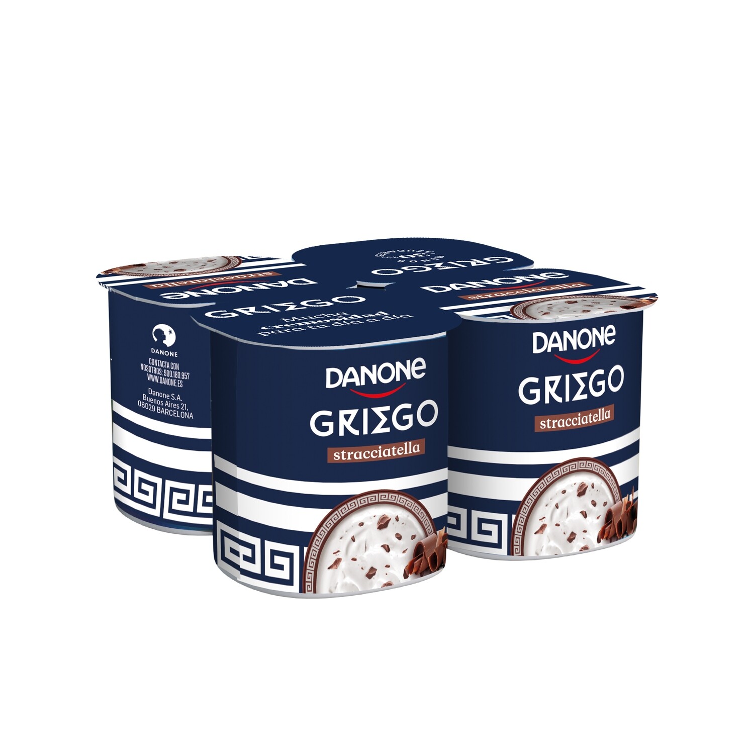 Yogur griego stracciatella DANONE 4x110 g.