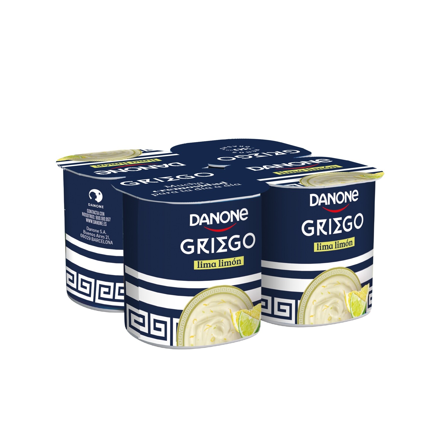 Yogur griego lima limón DANONE 4x110 g.