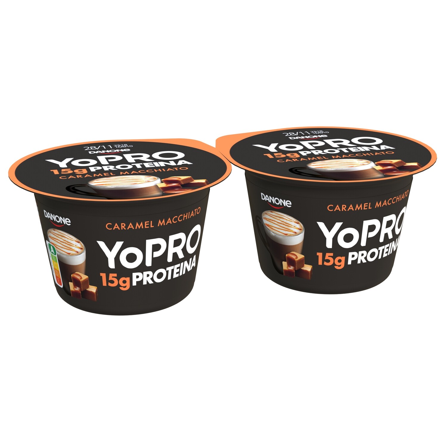 Postre con proteínas 15 g. YOPRO caramelo macchiato 2x160 g.