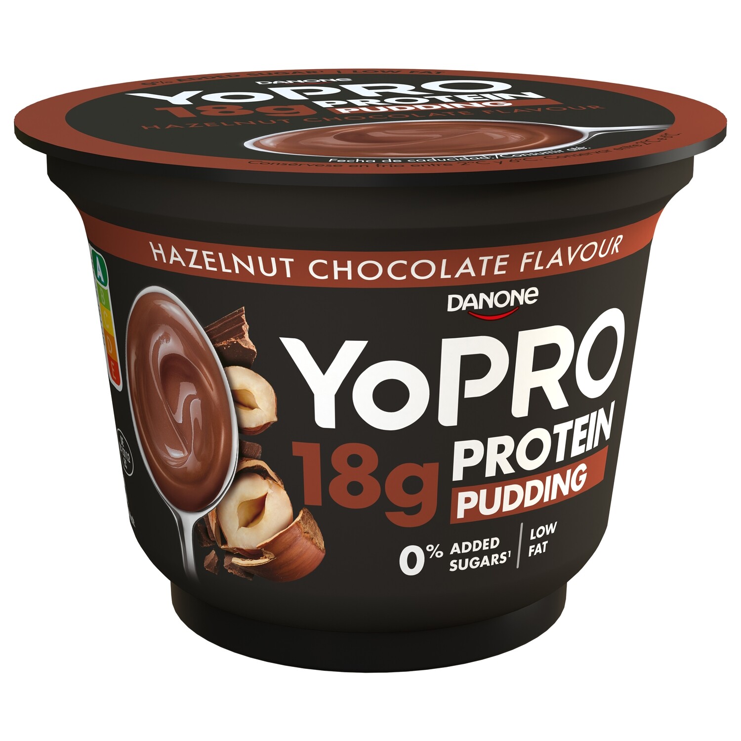 Postre con proteínas 18 g. YOPRO pudding de chocolate y avellana 180 g.
