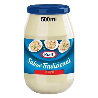 Mayonesa sabor tradicional sin gluten KRAFT 490 g.
