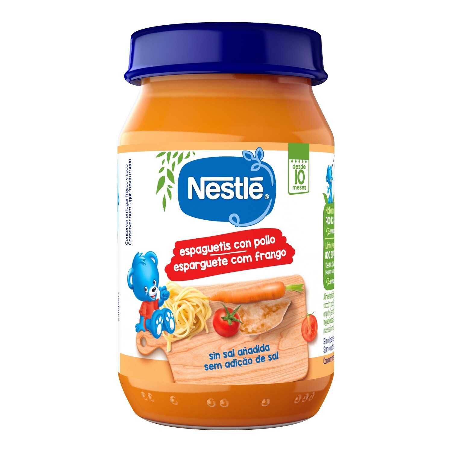 Potito de espaguetis con pollo NESTLE 190 g.