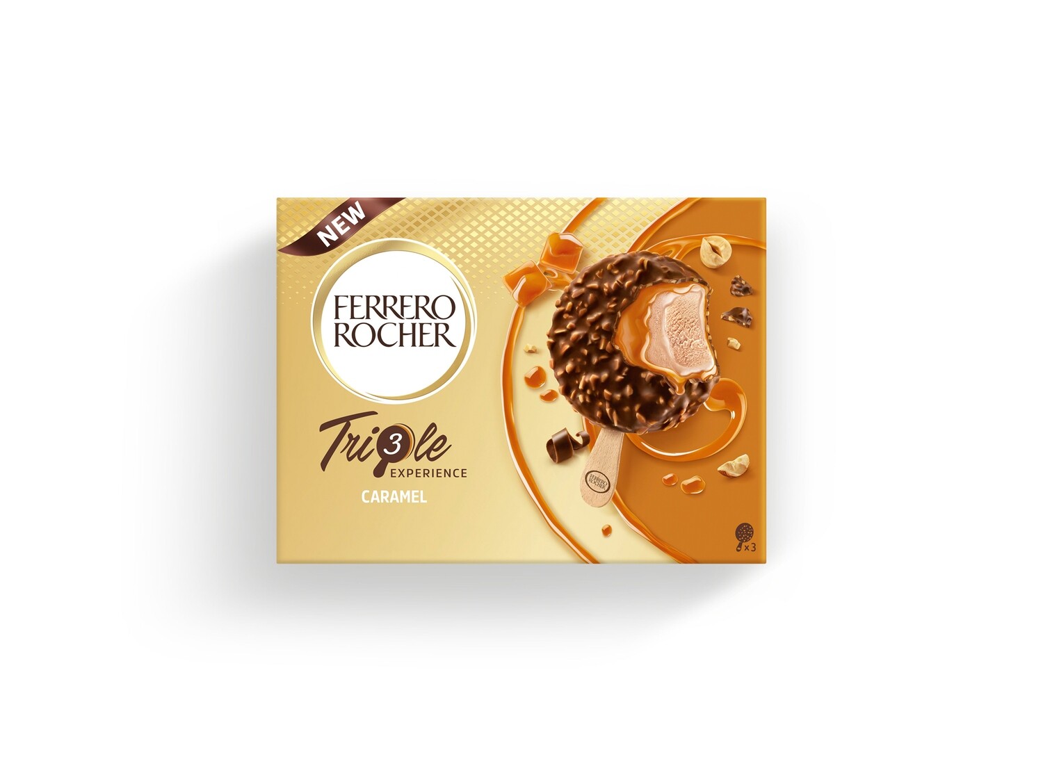 Helado triple experience caramelo FERRERO ROCHER 3 ud.