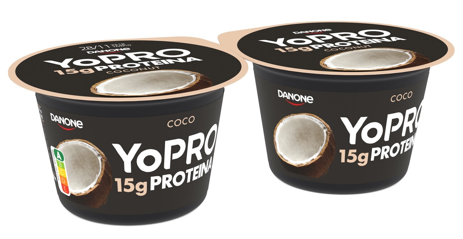 Yogur YOPRO coco 0% DANONE pack 2x160 g.