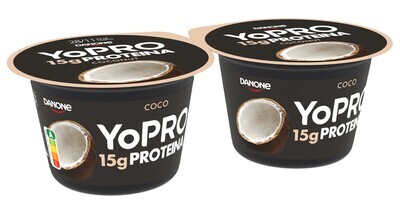 Yogur YOPRO coco 0% DANONE pack 2x160 g.