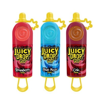 Caramelo líquido juicy drop pop strawberry MIGUELAÑEZ 26 g.