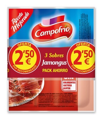 Salchichas Jamóngus con jamón de CAMPOFRÍO.