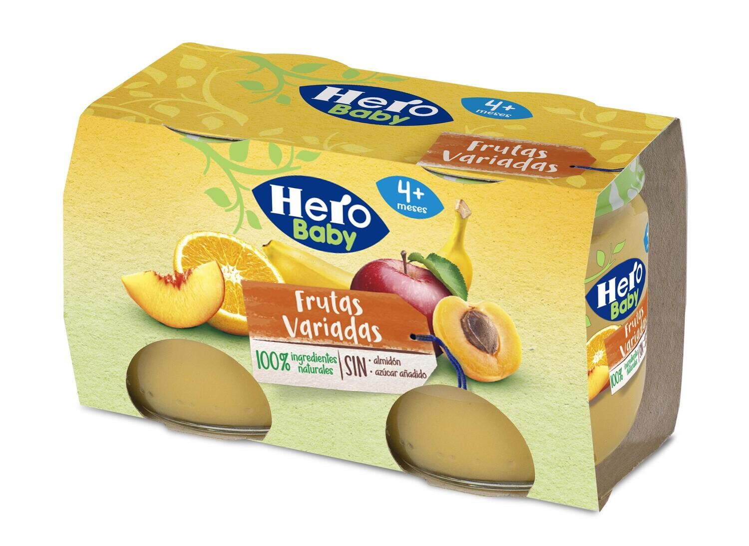 Potito frutas variadas HERO BABY 2x120 g.