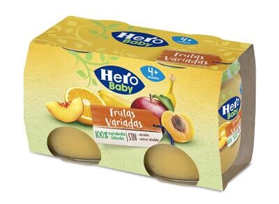 Potito frutas variadas HERO BABY 2x120 g.