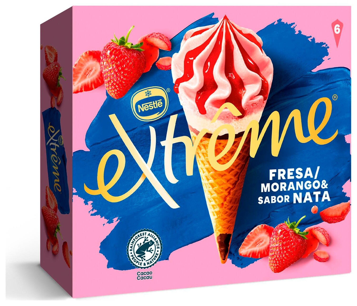 Conos Extreme fresa y nata NESTLE 6 ud.