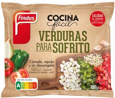 Verduras para sofrito congeladas FINDUS 250 g.