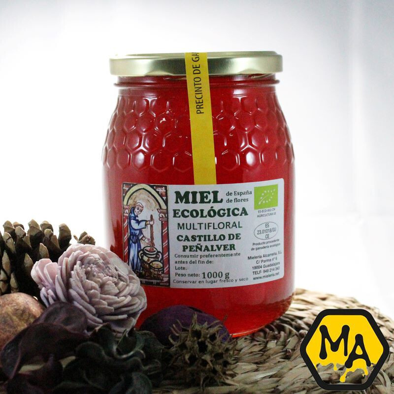 Miel ecológica multifloral CASTILLO DE PEÑALVER 1000 g.