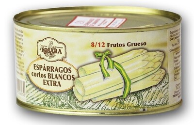 Espárragos cortos blancos extra ROSARA 8/12 frutos 250 g.