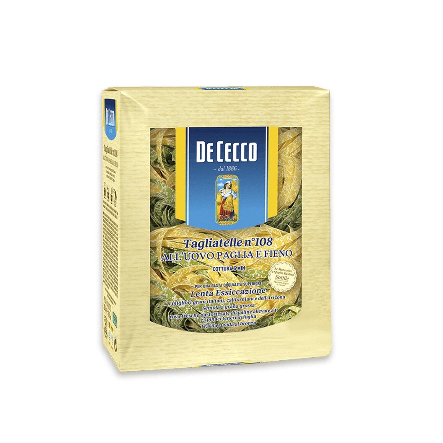 Tagliatelle all&#39;uovo paglia e fieno nº108 DE CECCO.