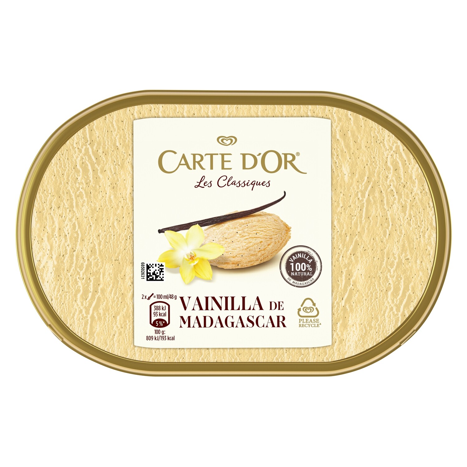 Helado vainilla  de Madagascar CARTE D&#39;OR 622  g.