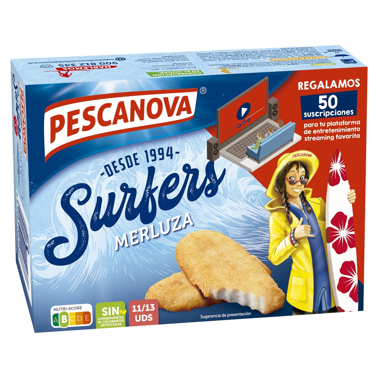 Surfers de Merluza Rebozada Pescanova 12 Uds